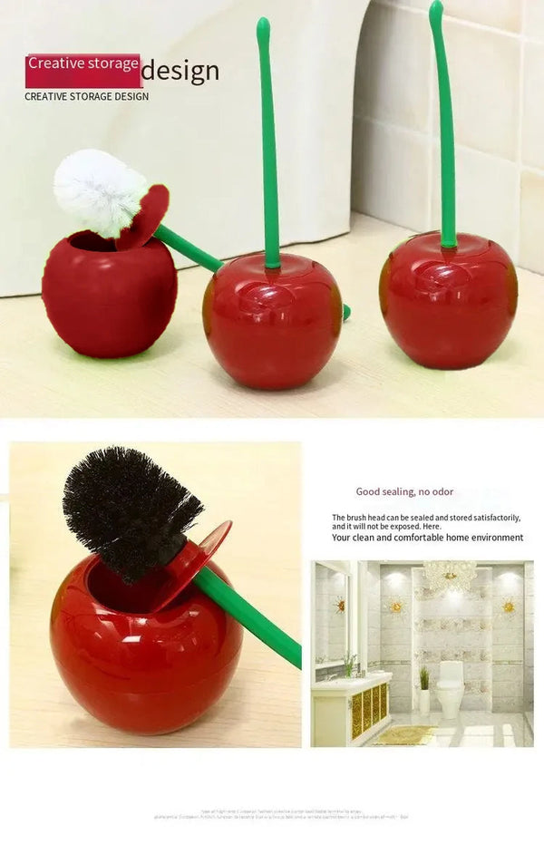 Cherry-Shaped Toilet Brush Set